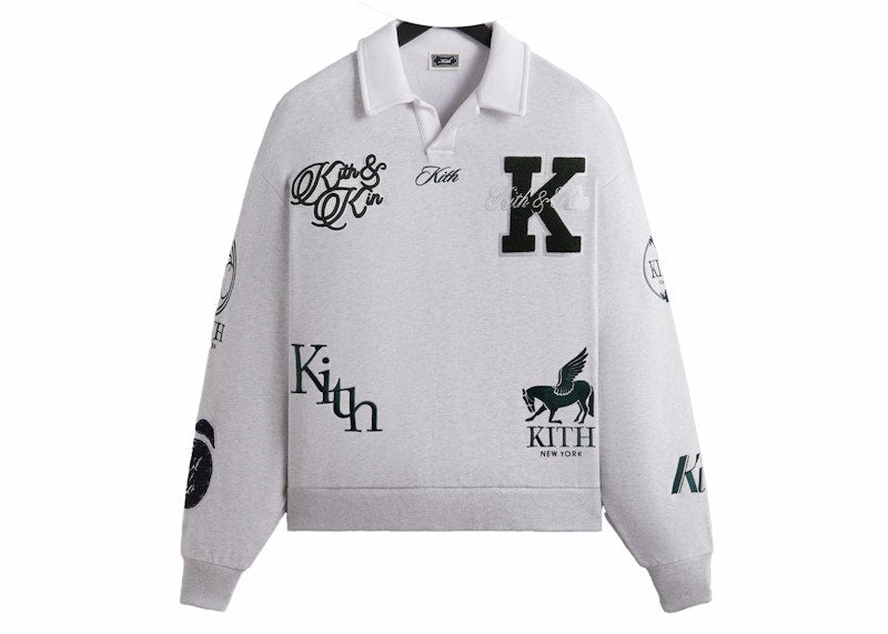 Kith Nelson Collared Pullover Light Heather Grey