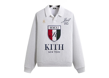 Kith Nelson Collared Pullover (SS25) Light Heather Grey