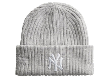 Kith New Era New York Yankees Knit Beanie Light Heather Grey