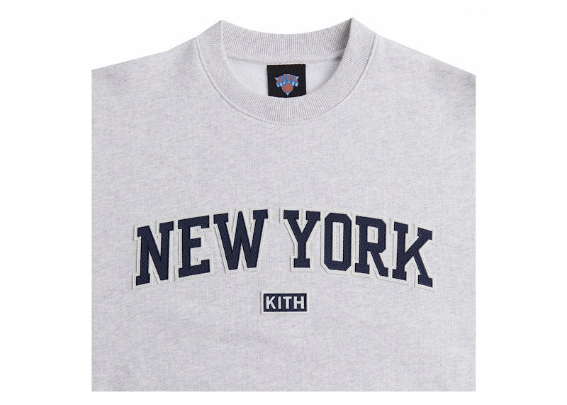 Kith New York Knicks City So Nice Nelson Crewneck Light Heather Grey