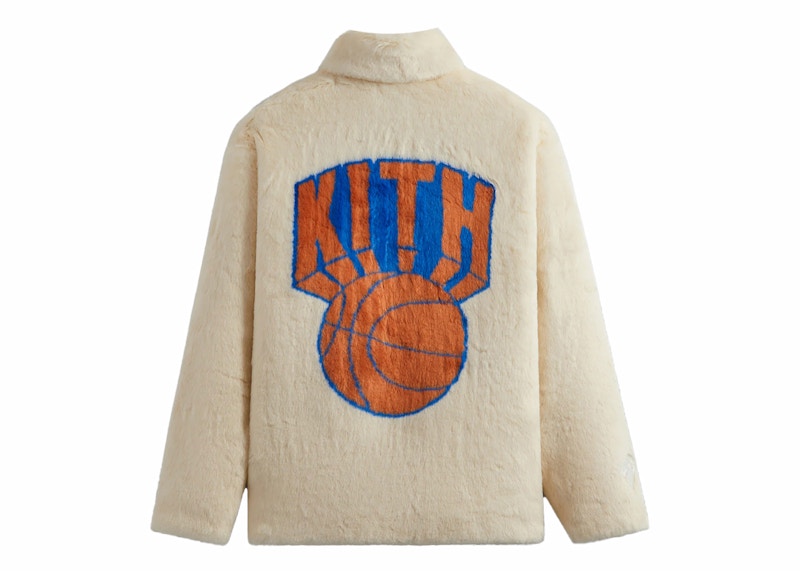 Kith New York Knicks Faux Fur Coaches Jacket Silk