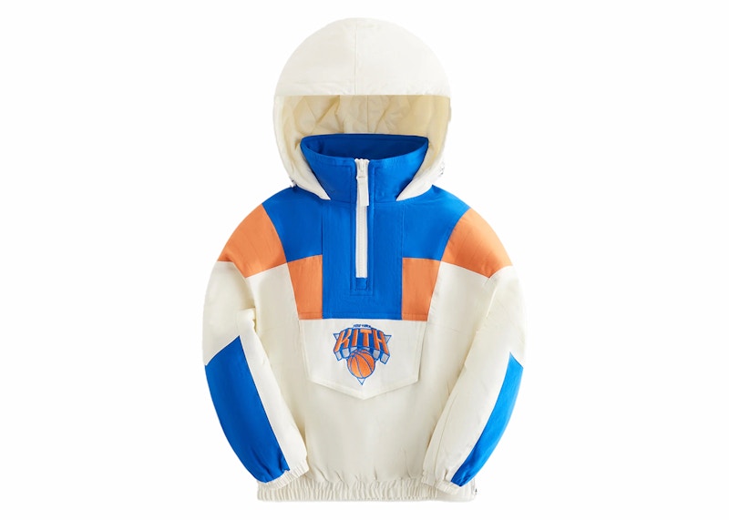 Kith New York Knicks Kids Hooded Quarter Zip Anorak Silk