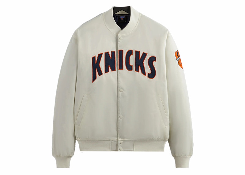 Kith New York Knicks Pinstripe Satin Bomber Jacket Silk