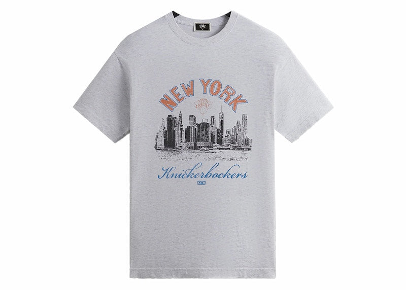 Kith New York Knicks Skyline Vintage Tee Light Heather Grey