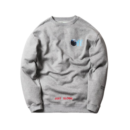 Kith Off-White Just Global Crewneck Melange Grey