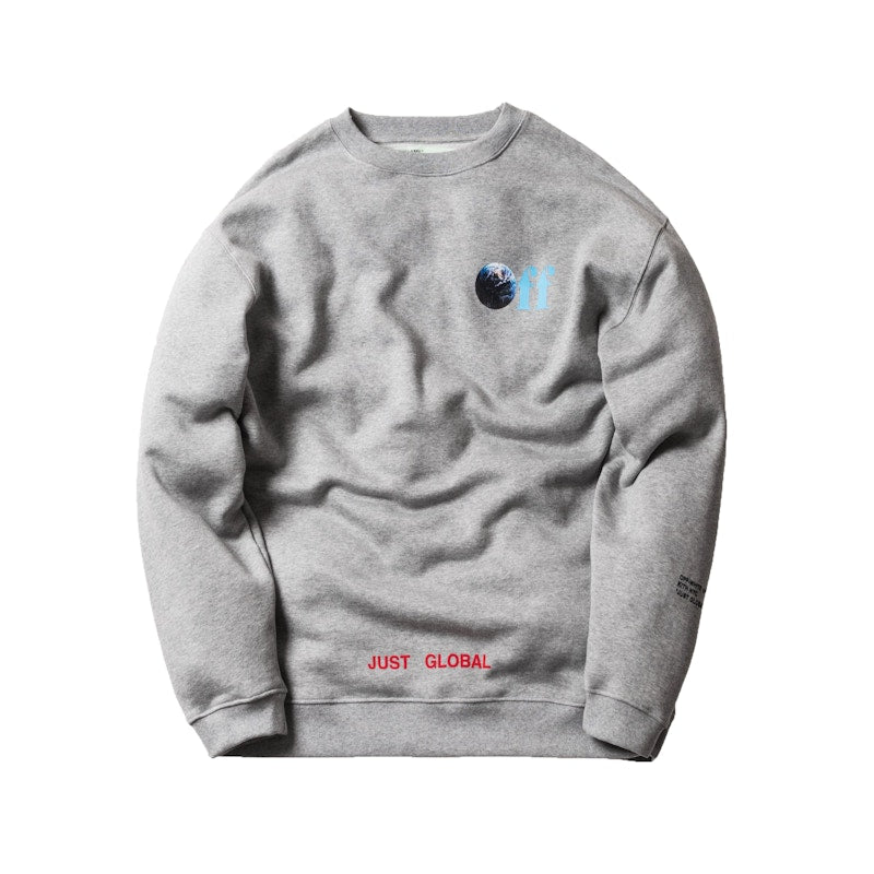 Kith Off-White Just Global Crewneck Melange Grey
