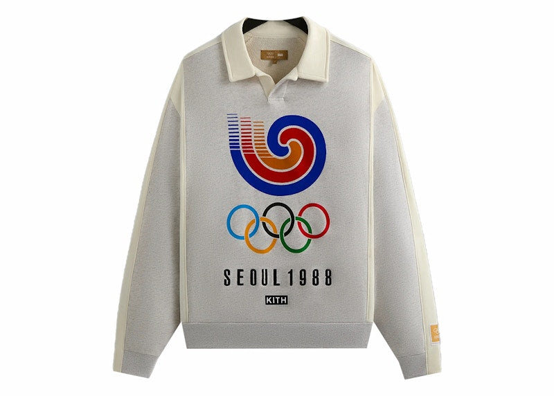 Kith Olympics Heritage Nelson Collared Pullover Light Heather Grey