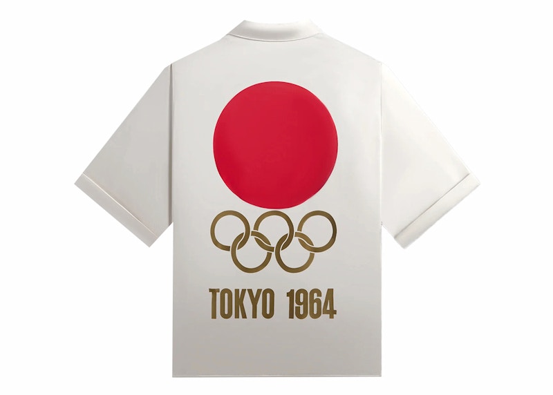 Kith Olympics Heritage Washed Satin Reade Shirt Sandrift