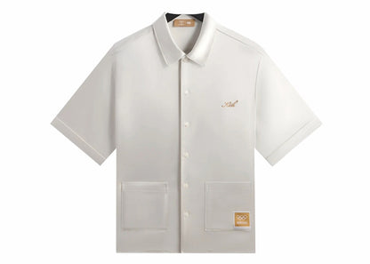 Kith Olympics Heritage Washed Satin Reade Shirt Sandrift