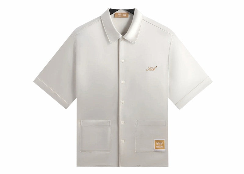 Kith Olympics Heritage Washed Satin Reade Shirt Sandrift