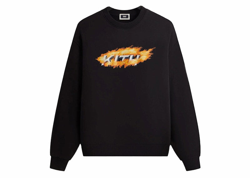 Kith Orbit Flame Vintage Nelson Crewneck Black