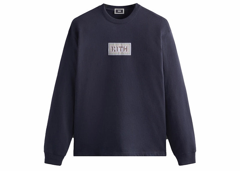 Kith Ornamental Hebrew Long Sleeve Tee Nocturnal