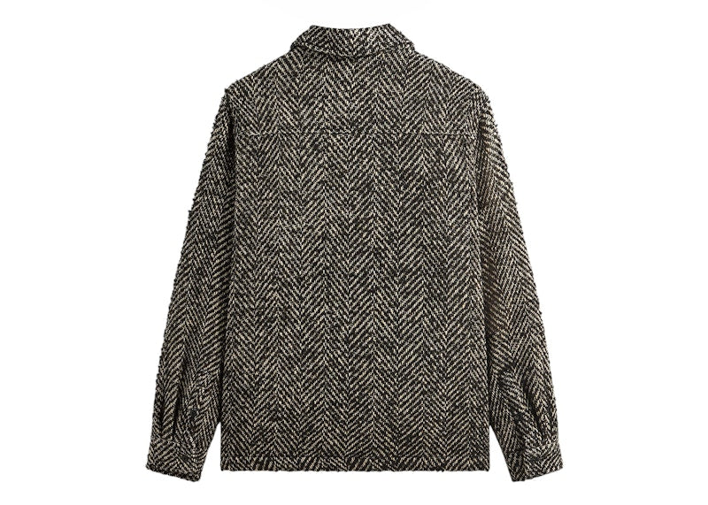 Kith Oversized Herringbone Boxy Collared Overshirt Black