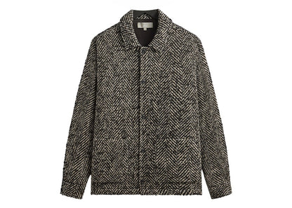 Kith Oversized Herringbone Boxy Collared Overshirt Black