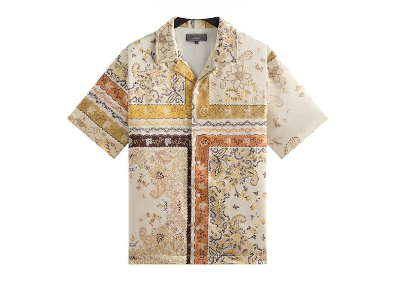 Kith Panelled Bandana Thompson Camp Collar Shirt Sandrift