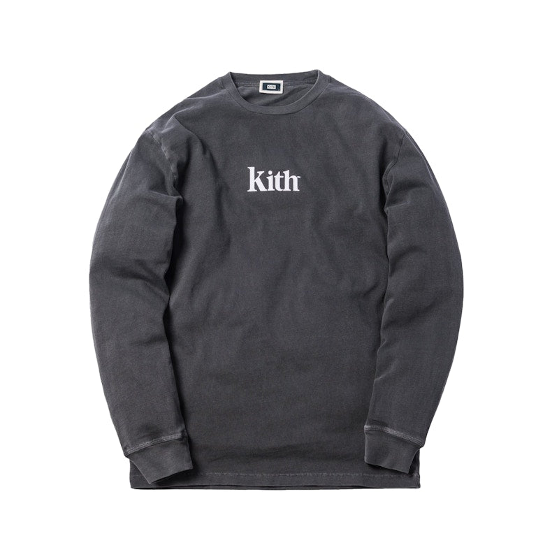 Kith Pigment Dyed Serif Logo L/S Tee Shark