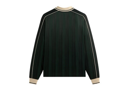 Kith Pinstripe Tricot Panelled Long Sleeve Tap In Polo Stadium