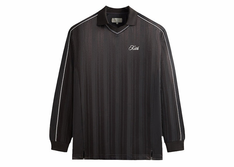 Kith Pinstripe Tricot Panelled Tap In Polo Black Oyster