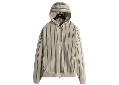 Kith Pinstripe Williams V Full Zip Hoodie Waffle