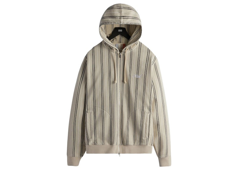 Kith Pinstripe Williams V Full Zip Hoodie Waffle