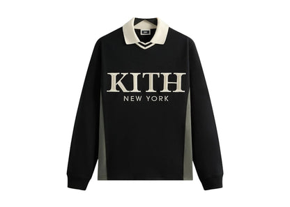 Kith Pique Long Sleeve Tap Polo Black