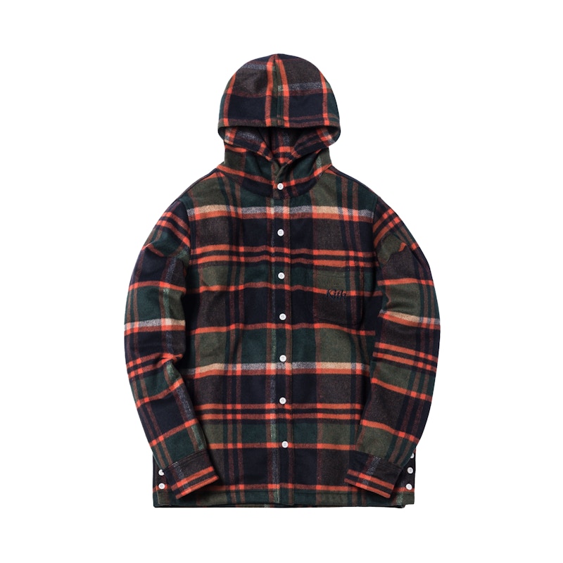 Kith Plaid Hooded Ginza Shirt Brown/Orange Plaid