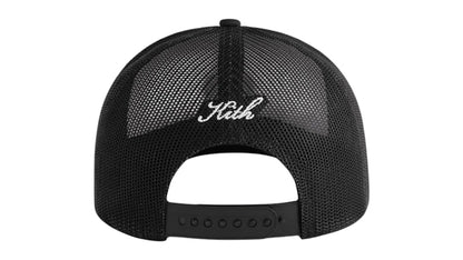 Kith Poly Foam Apple Crest Embroidery Nolan Trucker Hat Black