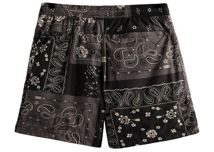 Kith Printed Active Deconstructed Bandana Swim Short Black