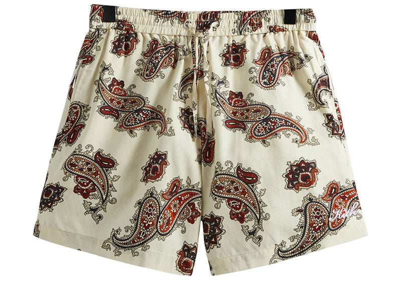 Kith Printed Active Short Silk Paisley Shirt Sandrift