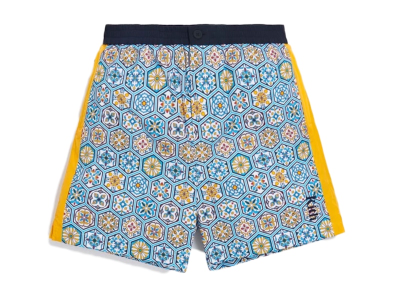 Kith Printed Shorts w Side Panel Blue/Multi