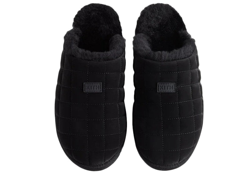 Kith Puffed Classic Logo Slipper Kithmas Black