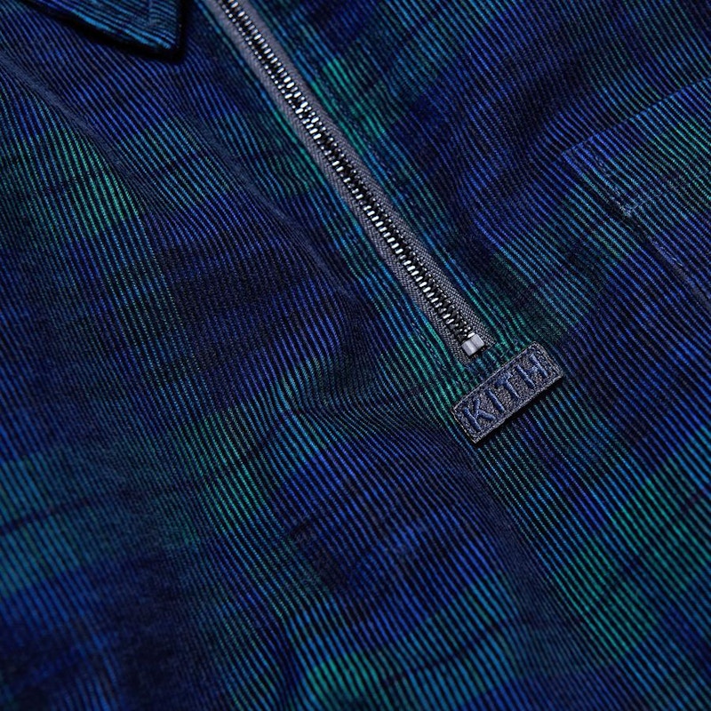 Kith Quarter Zip Collared Shirt Navy/Red