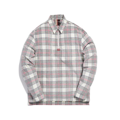 Kith Quarter Zip Collared Shirt White/Red