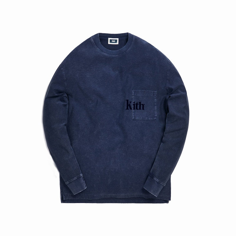 Kith Quinn Crystal Washed L/S Tee Obsidian/Navy
