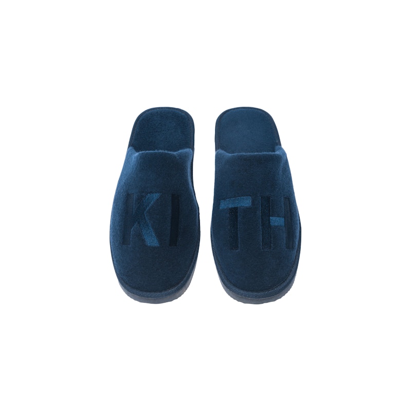 Kith Regal Stripe Slides Navy