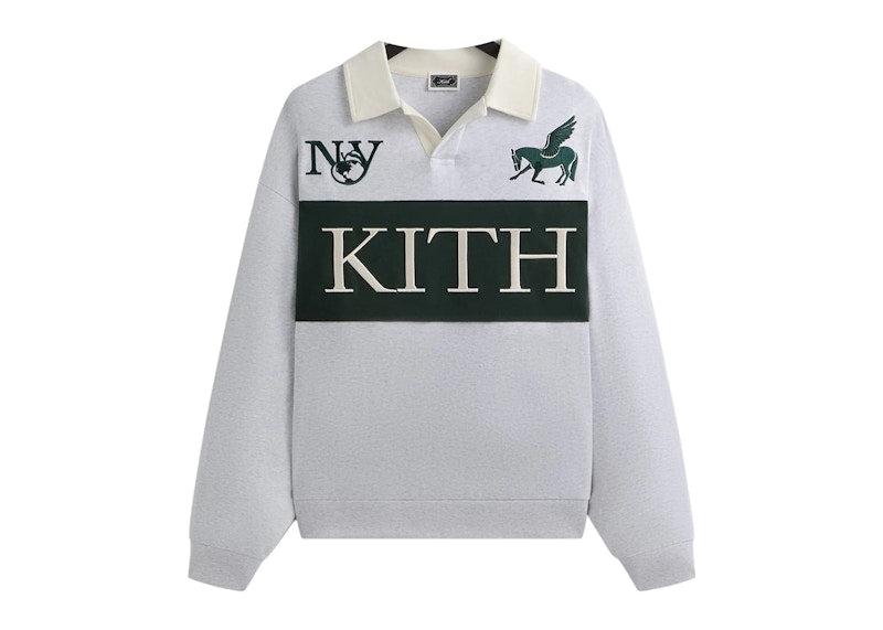 Kith Rugby Nelson Collared Pullover Light Heather Grey