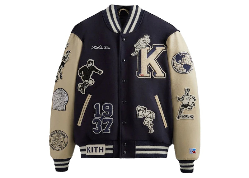 Kith Russell Athletic CUNY Queens College Golden Bear Jacket Nocturnal