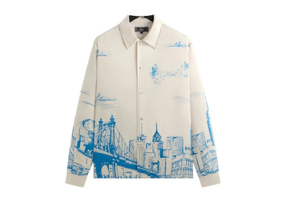 Kith Scenic Long Sleeve Boxy Collared Overshirt Sandrift