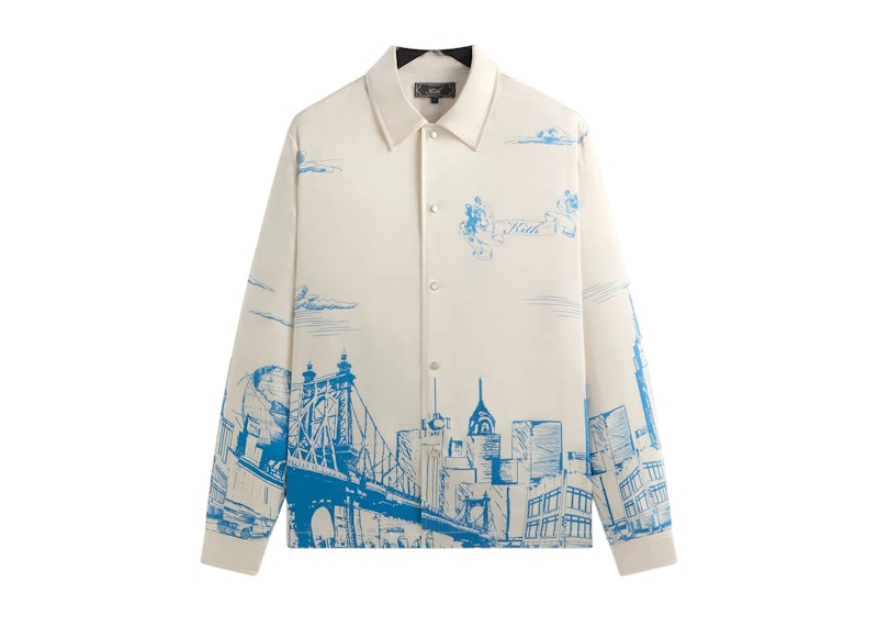 Kith Scenic Long Sleeve Boxy Collared Overshirt Sandrift