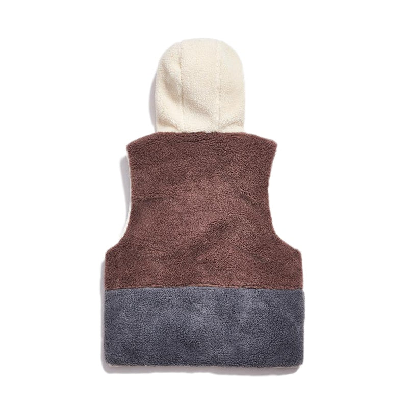 Kith Sherpa Vest Hoodie Mauve
