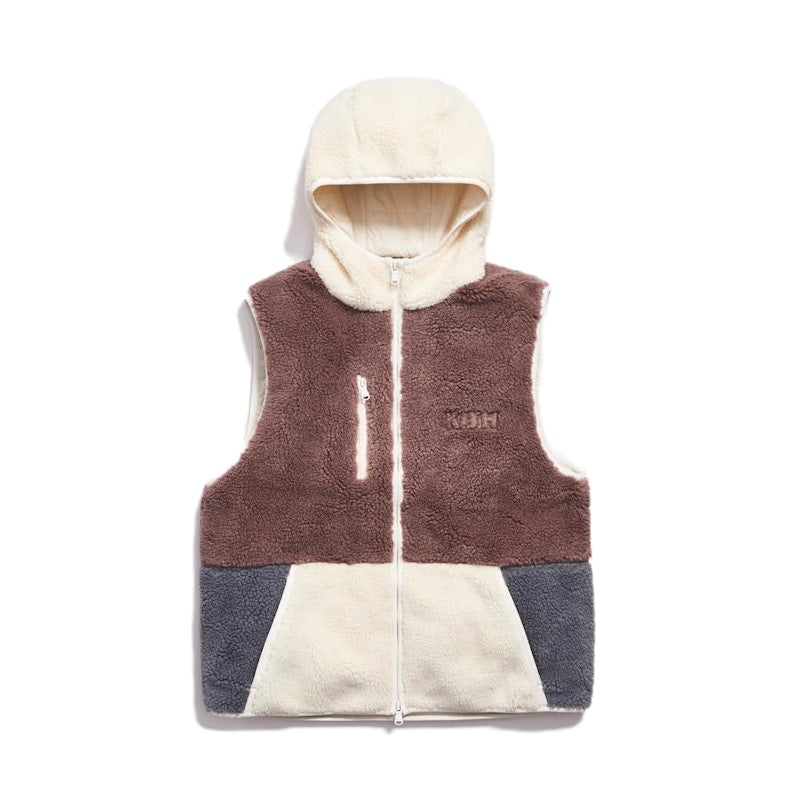 Kith Sherpa Vest Hoodie Mauve