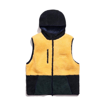 Kith Sherpa Vest Hoodie Solar Yellow