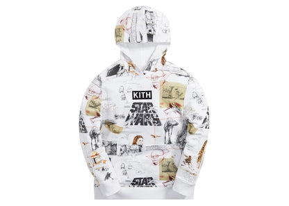 Kith x STAR WARS Kids Sketches Hoodie White