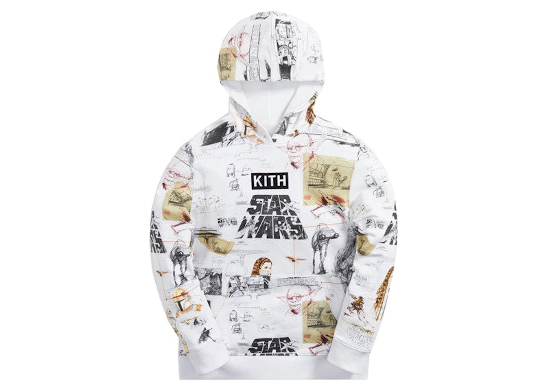 Kith x STAR WARS Kids Sketches Hoodie White