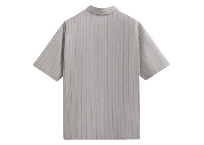 Kith Striped Twill Thompson Crossover Shirt Light Heather Grey