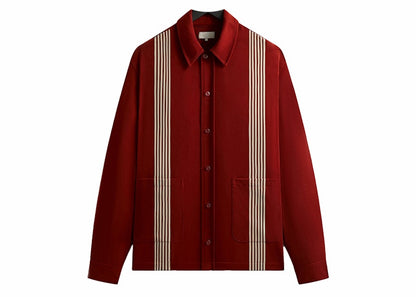 Kith Sueded Sateen Boxy Collared Overshirt Almandine
