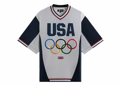 Kith Team USA Faille Jersey Warmup Shirt White