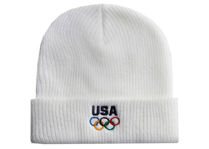 Kith Team USA Knit Beanie White