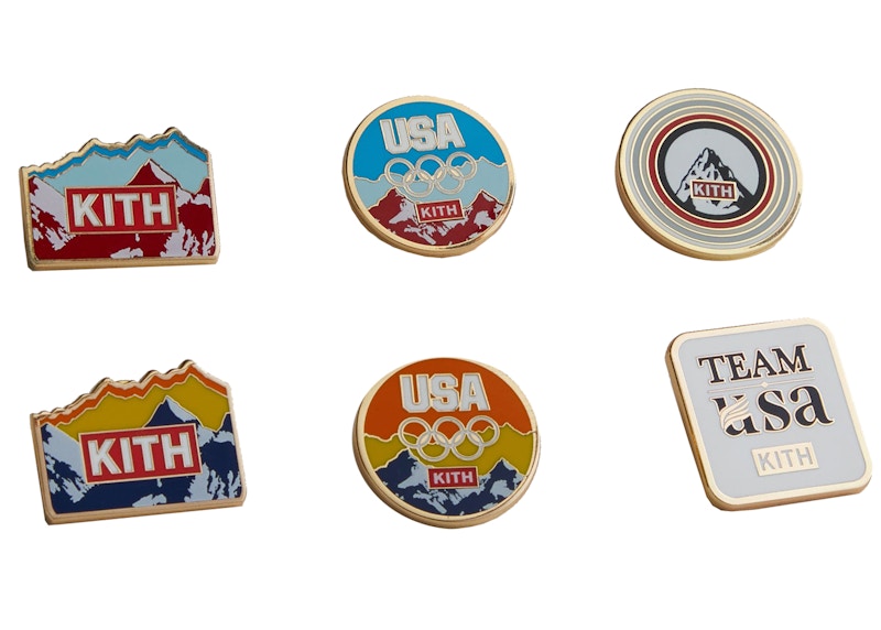Kith Team USA Olympics Enamel Pin Set Gold Metal