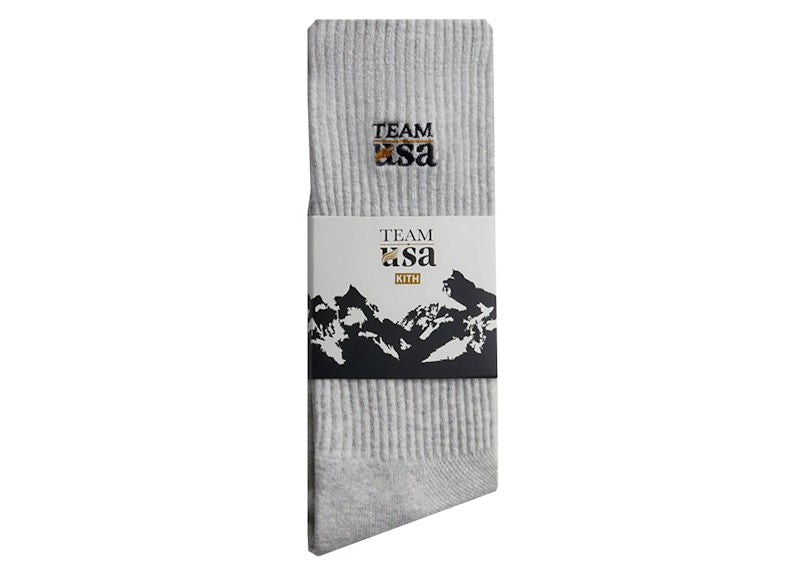 Kith Team USA Socks Light Heather Grey